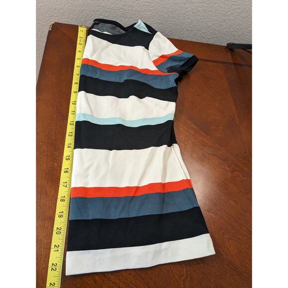 Ann Taylor Striped Blouse Medium Colorblock Crewneck Office Top Casual Colorful - Picture 7 of 8